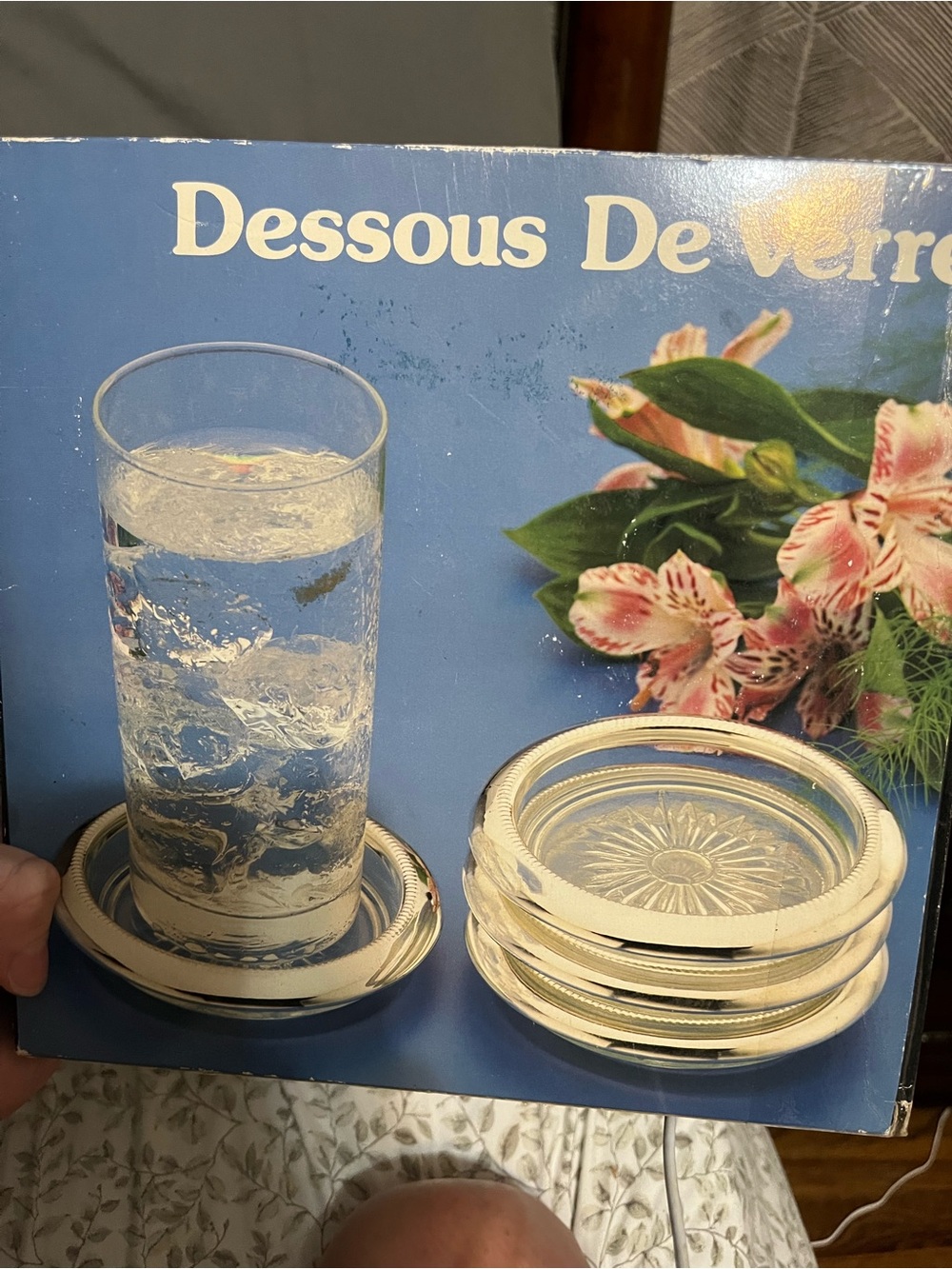 Vintage Silverplated crystal coasters new in the box.